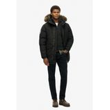 Parka met kap met imitatiebont SUPERDRY. Polyester materiaal. Maten L. Zwart kleur