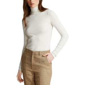 Trui in fijn tricot met rolkraag POLO RALPH LAUREN. Tencel/lyocell materiaal. Maten M. Beige kleur