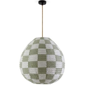 Bolvormige hanglamp met dambordmotief Ø55 cm, Danito LA REDOUTE INTERIEURS. Papier materiaal. Maten één maat. Multicolor kleur