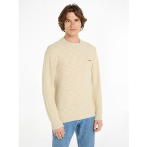 Trui met ronde hals in slub CALVIN KLEIN. Katoen materiaal. Maten XL. Beige kleur