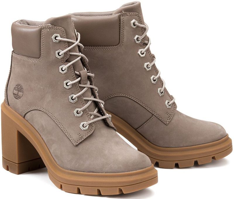 Boots in leer met hak Allington Heights 6in TIMBERLAND. Leer materiaal. Maten 41. Kastanje kleur