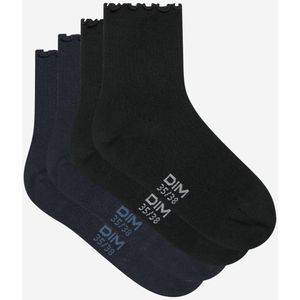 Set van 2 fantasie sokken in modal DIM. Modal materiaal. Maten 35/38. Zwart kleur