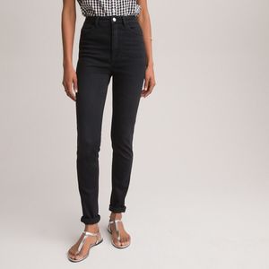Skinny jeans met hoge taille LA REDOUTE COLLECTIONS. Denim materiaal. Maten 36 FR - 34 EU. Zwart kleur