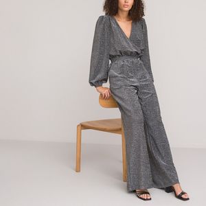 Jumpsuit met pailletten LA REDOUTE COLLECTIONS. Polyester materiaal. Maten 34 FR - 32 EU. Zilver kleur