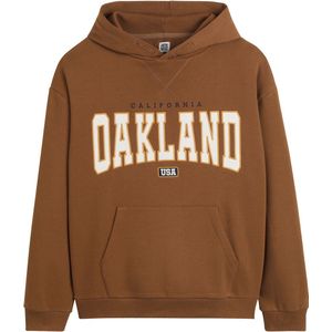 Hoodie campus LA REDOUTE COLLECTIONS. Katoen materiaal. Maten 18 jaar - 180 cm. Kastanje kleur