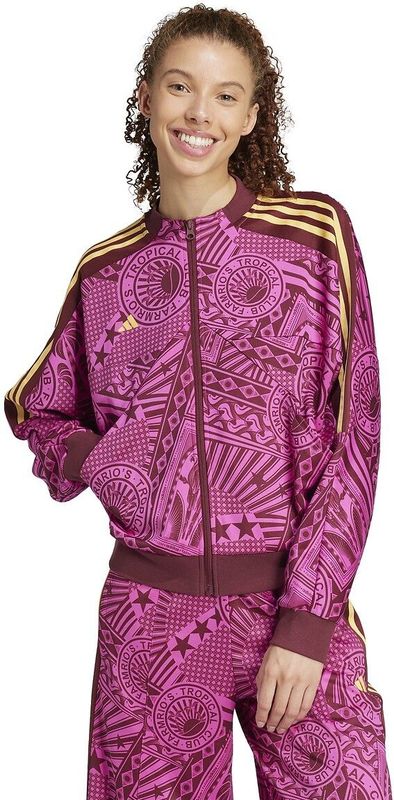 Bedrukt vest met ritssluiting FARM RIO ADIDAS SPORTSWEAR. Polyester materiaal. Maten XS. Roze kleur