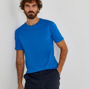 T-shirt met ronde hals en korte mouwen LA REDOUTE COLLECTIONS. Bio katoen materiaal. Maten XL. Blauw kleur