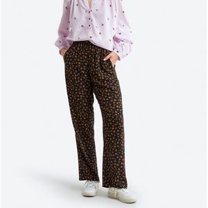 Broek, hoge taille, bloemenprint Everest DES PETITS HAUTS. Viscose materiaal. Maten 42 FR - 40 EU. Multicolor kleur