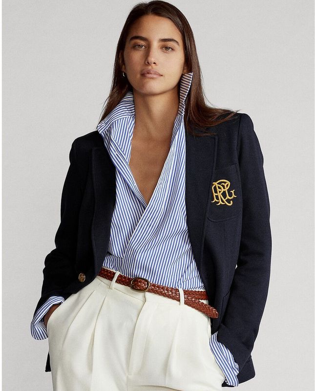 Getailleerd blazerjasje POLO RALPH LAUREN. Katoen materiaal. Maten 40 FR - 38 EU. Blauw kleur