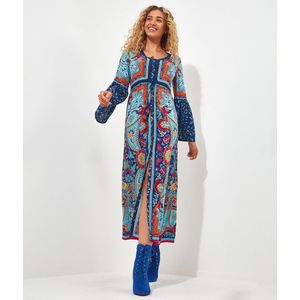 Bedrukte jurk in Boheemse stijl, Remarkable JOE BROWNS. Viscose materiaal. Maten 36 FR - 34 EU. Blauw kleur