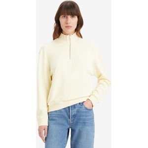 Sweater met opstaande kraag en rits. LEVI'S. Katoen materiaal. Maten M. Geel kleur