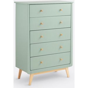 Willox - 5-Lades Ladekast - Grijsgroen - Gelakt MDF - Vintage Design