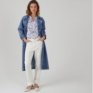 Trenchcoat in denim, lyocell en katoen LA REDOUTE COLLECTIONS. Denim materiaal. Maten XS. Blauw kleur