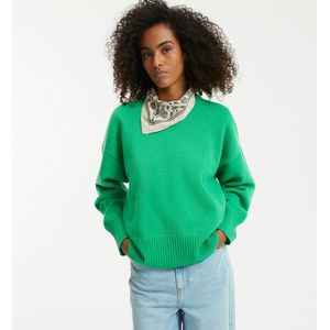Trui in wol en kasjmier, made in France LA REDOUTE COLLECTIONS. Wol materiaal. Maten M. Groen kleur