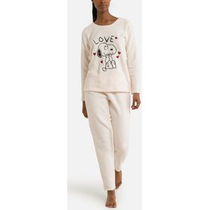 Lange pyjama in micro fleece Snoopy SNOOPY. Katoen materiaal. Maten M. Beige kleur