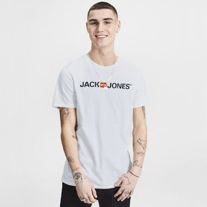 T-shirt met ronde hals en korte mouwen, bedrukt vooraan JACK & JONES. Katoen materiaal. Maten XXL. Wit kleur