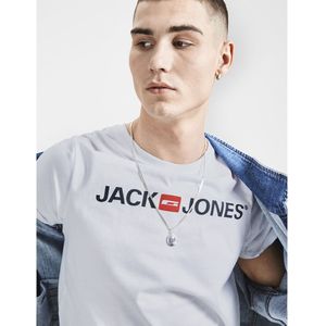 T-shirt met ronde hals en korte mouwen, bedrukt vooraan JACK & JONES. Katoen materiaal. Maten XL. Wit kleur