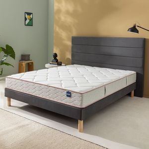 Ensemble matras Bultex nano Exploits en bedbodem BULTEX. Multiplex materiaal. Maten 140 x 200 cm. Wit kleur