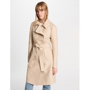 Trenchcoat met ceintuur MORGAN. Polyester materiaal. Maten 40 FR - 38 EU. Beige kleur