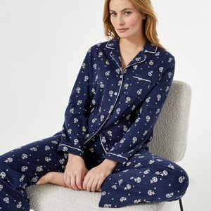 Bedrukte pyjama met lange mouwen ANNE WEYBURN. Katoen materiaal. Maten 38/40 FR - 36/38 EU. Andere kleur