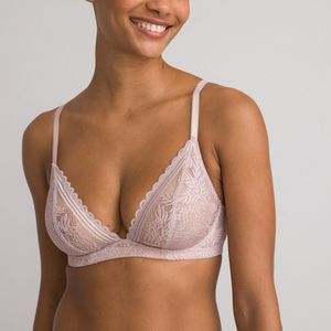 Triangel-BH Signature, JEANNE LA REDOUTE COLLECTIONS. Kant materiaal. Maten 90D FR - 75D EU. Roze kleur