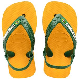 Teenslippers Baby Brasil Logo II HAVAIANAS. Rubber materiaal. Maten 25/26. Geel kleur