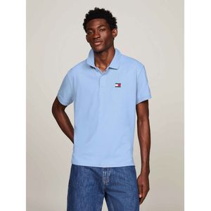 Rechte polo met badge logo TOMMY JEANS. Katoen materiaal. Maten XL. Blauw kleur