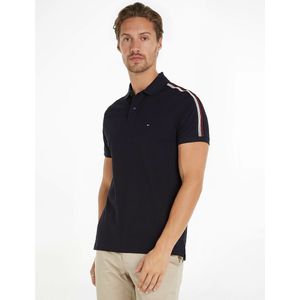 Rechte polo met gekleurde schouders TOMMY HILFIGER. Katoen materiaal. Maten L. Blauw kleur