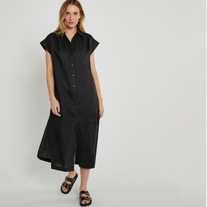 Lange linnen overhemdjurk LA REDOUTE COLLECTIONS. Linnen materiaal. Maten S. Zwart kleur