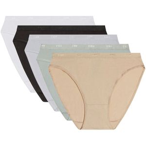 Set van 5 slips Les Pockets EcoDim DIM. Katoen materiaal. Maten 44/46 FR - 42/44 EU. Wit kleur