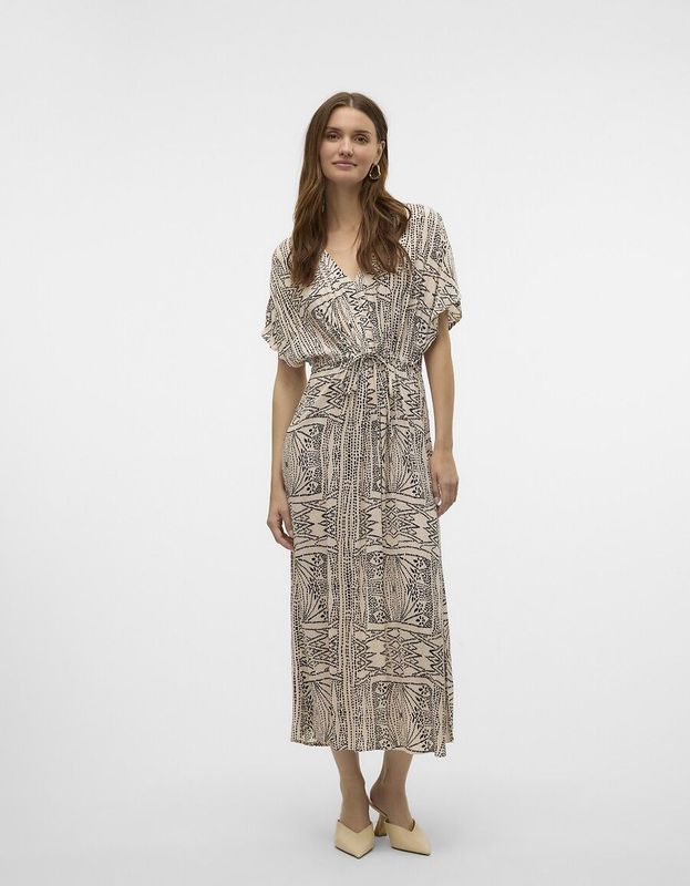 Lange jurk Caftan VERO MODA. Viscose materiaal. Maten S. Beige kleur