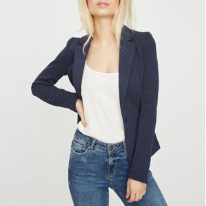 Blazerjasje, recht model VERO MODA. Polyester materiaal. Maten 36 FR - 34 EU. Blauw kleur