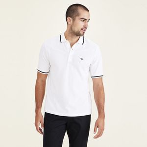 Polo met korte mouwen DOCKERS. Katoen materiaal. Maten S. Wit kleur