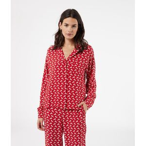 Pyjamahemd Elwin ETAM. Viscose materiaal. Maten XS. Rood kleur