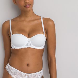 Bandeau-BH Signature, Jeanne LA REDOUTE COLLECTIONS. Microvezel materiaal. Maten 95C FR - 80C EU. Wit kleur