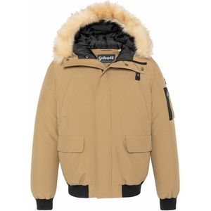 Warm bomberjasje met rits en kap Keyburn SCHOTT. Polyester materiaal. Maten XXL. Beige kleur