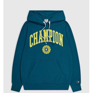 Hoodie met gecentreerd logo CHAMPION. Katoen materiaal. Maten L. Groen kleur