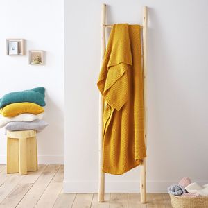 Westport - Plaid Tricot - Mosterdgeel - 100% Acryl