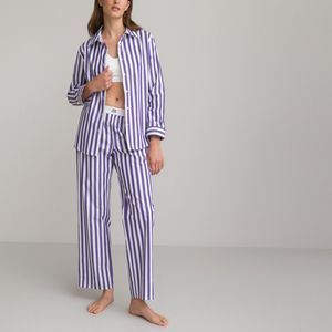 Pyjama Signature, oversized en gestreept LA REDOUTE COLLECTIONS. Katoen materiaal. Maten 46 FR - 44 EU. Violet kleur