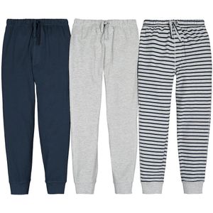 Set van 3 pyjamabroeken LA REDOUTE COLLECTIONS. Katoen materiaal. Maten 10 jaar - 138 cm. Blauw kleur