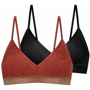 Set van 2 bralette-BH's Vera DORINA. Polyamide materiaal. Maten XS. Zwart kleur