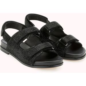 Sandalen in leer met klittenband Honey COSMOPARIS. Leer materiaal. Maten 41. Zwart kleur