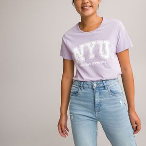 T-shirt met korte mouwen 10 - 18 jaar NEW YORK UNIVERSITY. Katoen materiaal. Maten 14 jaar - 156 cm. Roze kleur