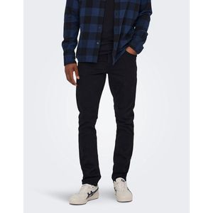 Slim jeans, stretch, Loom ONLY & SONS. Katoen materiaal. Maten W33 - Lengte 32. Zwart kleur