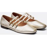Ballerina's in metallic leer LA REDOUTE COLLECTIONS. Leer materiaal. Maten 40. Goudkleur kleur