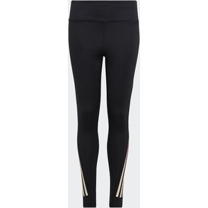 Legging 3-Stripes ADIDAS SPORTSWEAR. Katoen materiaal. Maten 13/14 jaar - 153/156 cm. Zwart kleur