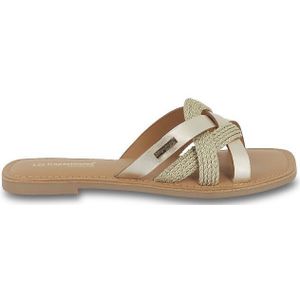 Platte leren muiltjes met vierkante teen Chopin LES TROPEZIENNES PAR M BELARBI. Leer materiaal. Maten 38. Goudkleur kleur