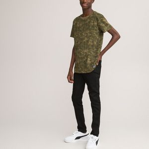 T-shirt met ronde hals en camouflage print LA REDOUTE COLLECTIONS. Katoen materiaal. Maten 16 jaar - 174 cm. Multicolor kleur