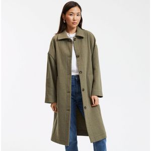 Oversized jas met knoopsluiting LA REDOUTE COLLECTIONS. Katoen materiaal. Maten XL. Groen kleur