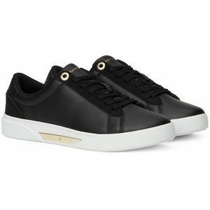 Leren sneakers court Chique TOMMY HILFIGER. Leer materiaal. Maten 40. Zwart kleur